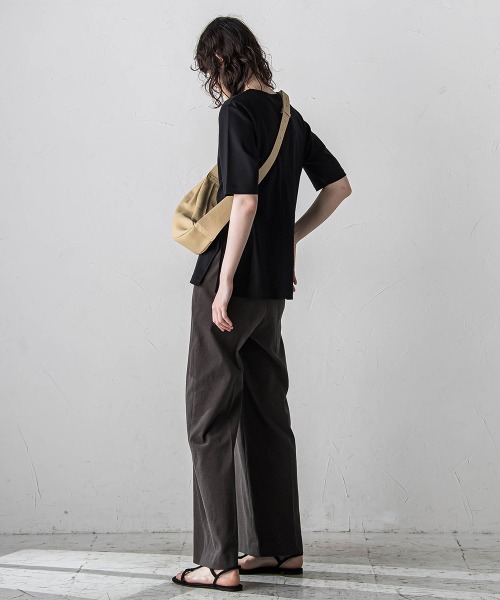 「la.f…」 半袖Tシャツ 9号 カーキ レディース_画像9