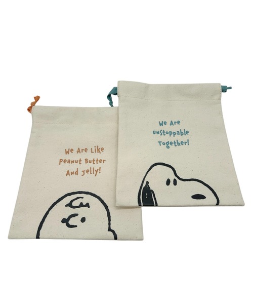 PEANUTS ポーチ PEANUTS/ピーナッツ モノクロメイトシリーズ 巾着2P