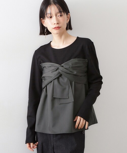 THE SHOP TK tシャツ 布帛切替カットソー レディース : ZOZOTOWN Yahoo