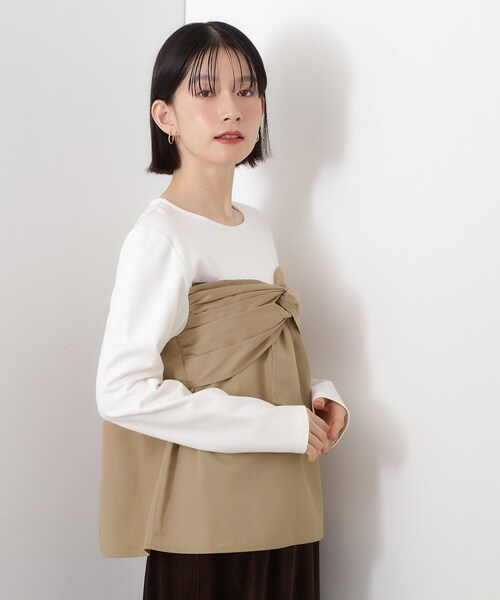 THE SHOP TK tシャツ 布帛切替カットソー レディース : ZOZOTOWN Yahoo