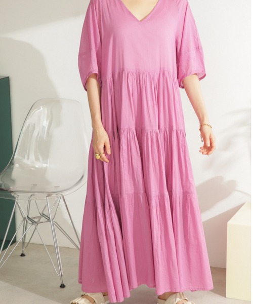 「ROSE BUD」 半袖ワンピース FREE グリーン レディース_画像5