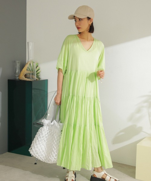 「ROSE BUD」 半袖ワンピース FREE グリーン レディース_画像8