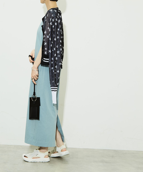 「CONVERSE TOKYO」 ノースリーブワンピース - ブラック レディース_画像2