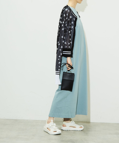 「CONVERSE TOKYO」 ノースリーブワンピース - ブラック レディース_画像9