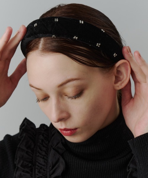 希少★ドルチェ＆ガッバーナ ベロア カチューシャ バラ ビジュー レディース 箱 SELECT】ビジュー付ベロアカチューシャ カチューシャ ＆ LOVE CLOSET