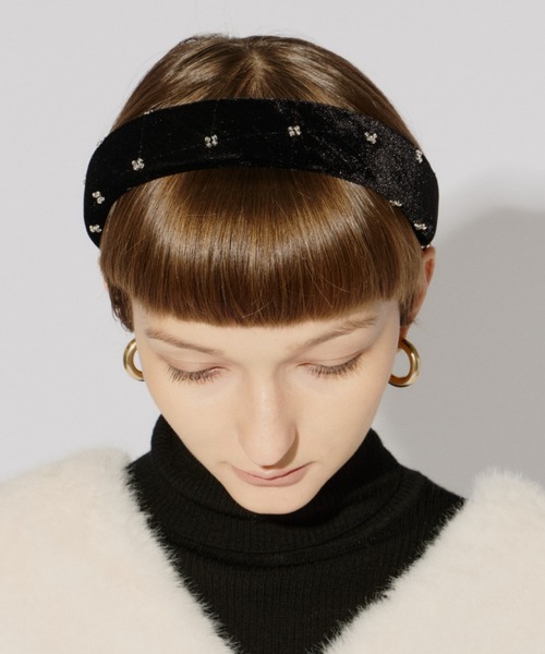 PERNA（ペルナ） カチューシャ ベロアビジュ―カチューシャ : ZOZOTOWN