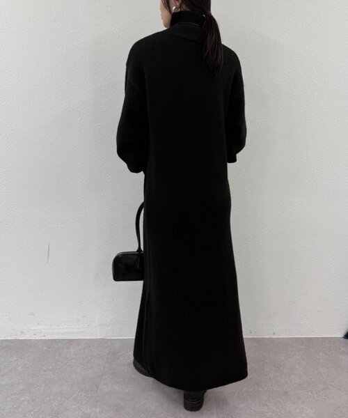 【Mino様】2点　LOUNGEDRESS ニットワンピース　黒　ハイネック Loungedress（ラウンジドレス） ワンピース ハイネックニット
