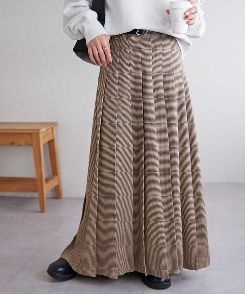 「DISCOAT」 プリーツスカート FREE ブラウン レディース_画像3