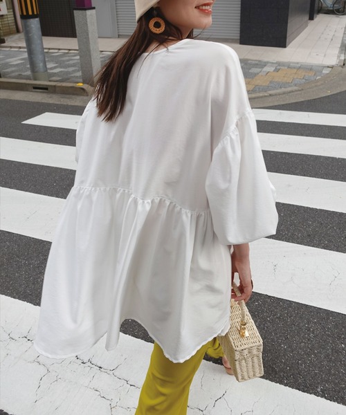 「CORNERS」 長袖ワンピース M オフホワイト レディース_画像6