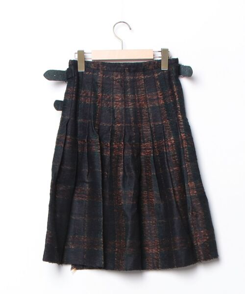 「O'NEIL of DUBLIN」 チェック柄スカート 40 ブラック レディース_画像2