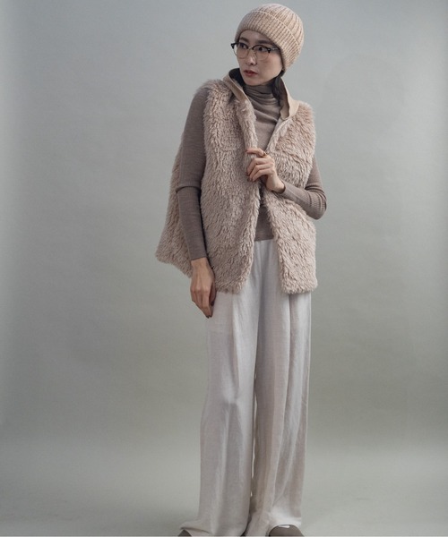 ベスト ジレ ニットフード ファーベスト レディース : ZOZOTOWN Yahoo