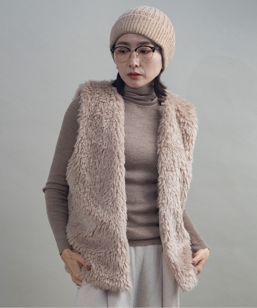 ベスト ジレ ニットフード ファーベスト レディース : ZOZOTOWN Yahoo