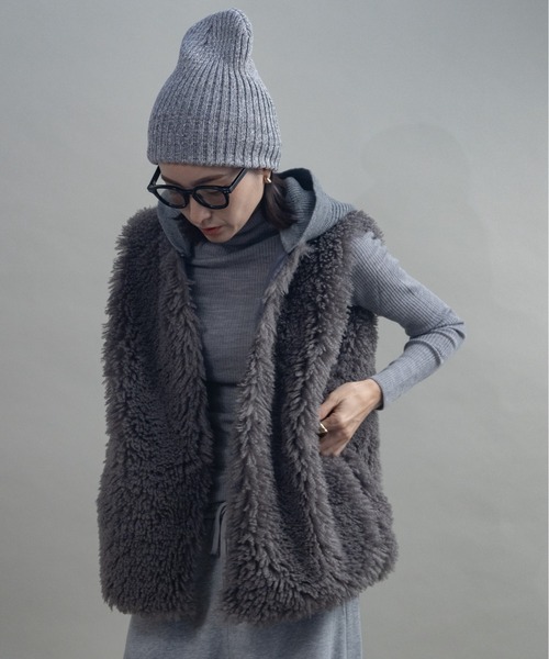 ベスト ジレ ニットフード ファーベスト レディース : ZOZOTOWN Yahoo