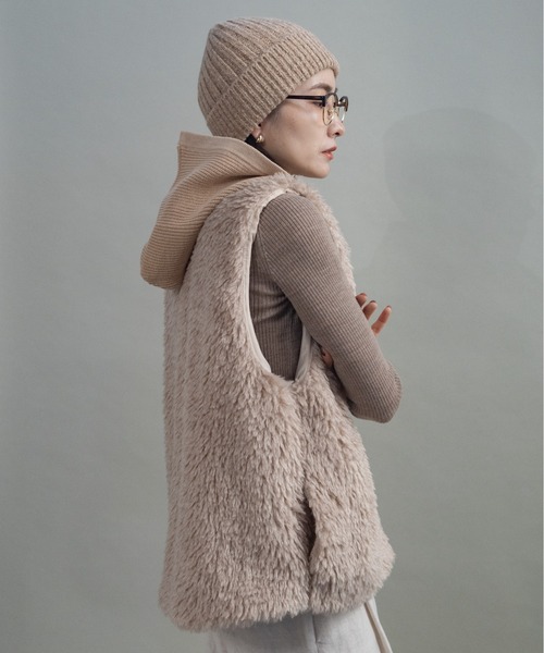 ベスト ジレ ニットフード ファーベスト レディース : ZOZOTOWN Yahoo