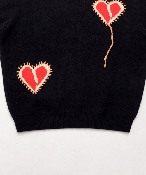 Revo. セーター ニット ブロークン ハート ステッチデザイン ルーズ
