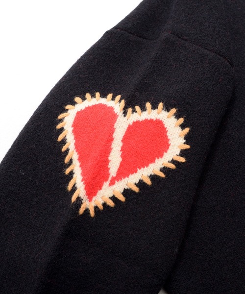 Revo. セーター ニット ブロークン ハート ステッチデザイン ルーズ