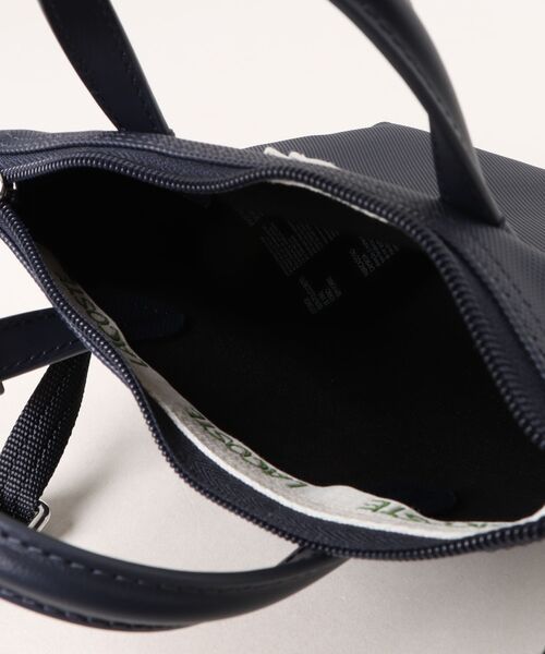 美品 ラコステ ボディバッグ 斜め掛け PVC レザー 総柄 黒 2025年最新