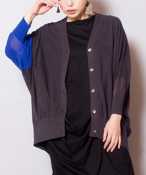 「OSMOSIS」 7分袖ニットカーディガン ONE SIZE ブラック レディース_画像3