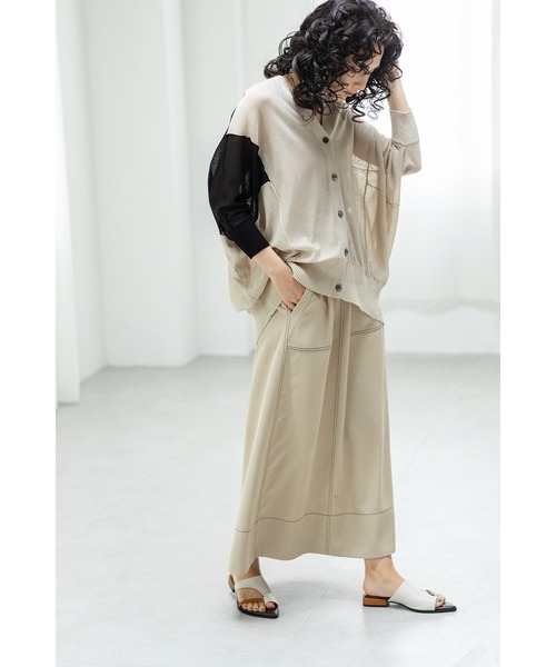 「OSMOSIS」 7分袖ニットカーディガン ONE SIZE ブラック レディース_画像4