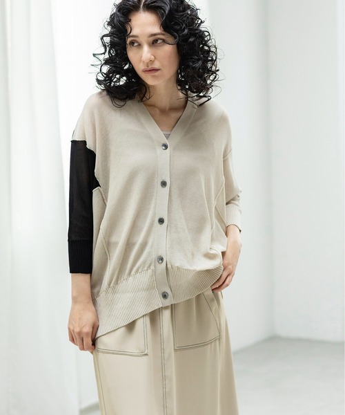 「OSMOSIS」 7分袖ニットカーディガン ONE SIZE ブラック レディース_画像9