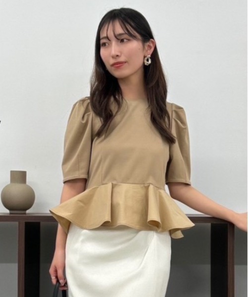 FRAY I.D ブラウン タンクトップ FRAY I.D（フレイ・アイディー） タンクトップ ノースリーブ カップ