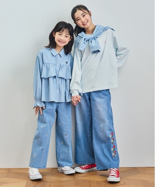 【新品未使用】フリル付き 長袖 80cm branshes（ブランシェス） tシャツ 「おそろい」フリルビスチェ×長袖T
