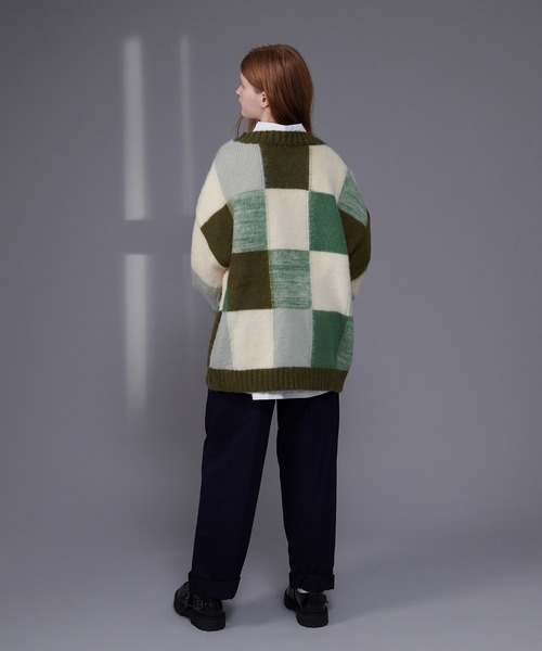 「ONCILY」 ニットカーディガン LARGE ブルー メンズ_画像7