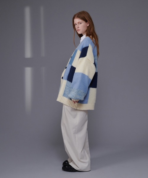 「ONCILY」 ニットカーディガン LARGE ブルー メンズ_画像9