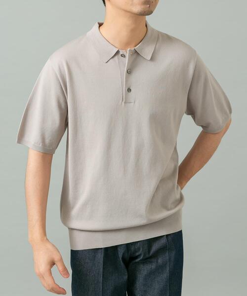 URBAN RESEARCH ROSSO MEN ポロシャツ 半袖 「WEB限定」シルク混サマー