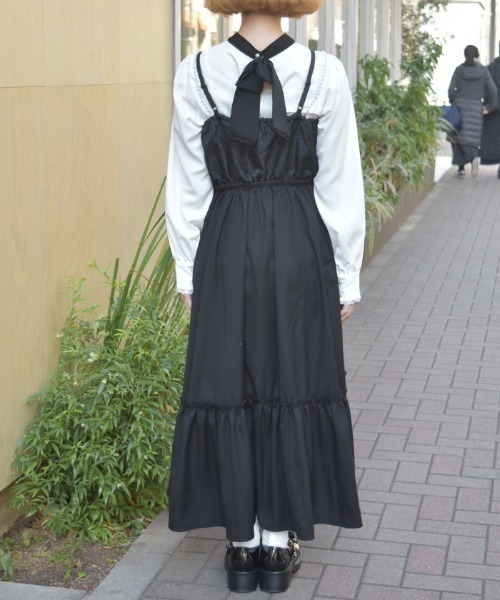 axes femme（アクシーズ ファム） ワンピース ジャカード切替キャミ