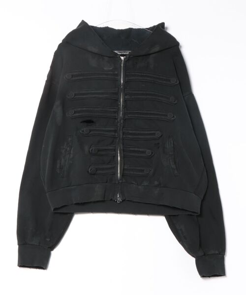 NUBIAN パーカー ARMY DISTRESSED HOODIE ZIP メンズ レディース