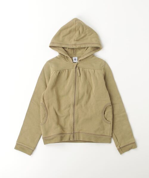 PETIT BATEAU（プチバトー） 「KIDS」ジップアップパーカー - ブラウン