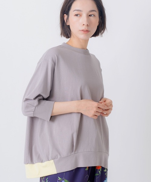 tシャツ 「KELEN / ケレン」コットンジャージー裾配色プルオーバー レディース