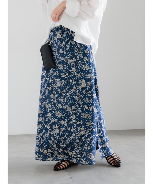 レア✨新品タグ✨シルク100 ツモリチサト アトラクションマップ柄フレアスカート Te chichi（テチチ） スカート 「LIBERTY FABRICS」フレアスカート