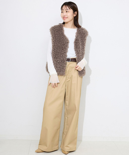 「SLOBE IENA」 チノパンツ 40 ベージュ レディース_1
