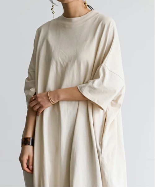 「No one knows」 半袖ワンピース M-L ネイビー レディース_画像8