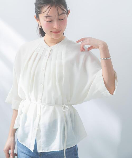 リネンシャツ ブラウス シャツ 半袖 「WEB/一部店舗限定」リネン混