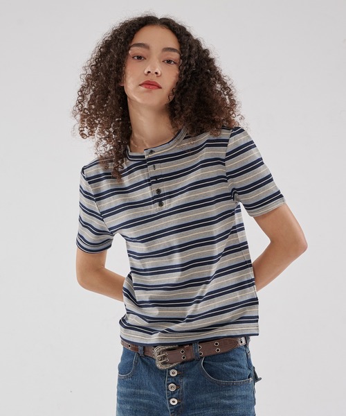 WISH FOR EVER（ウィッシュフォーエバー） tシャツ BI COLOR BORDER