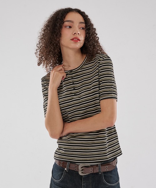 Bibiy. ボーダーTシャツ WISH FOR EVER（ウィッシュフォーエバー） tシャツ BI COLOR BORDER