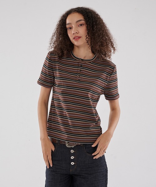 WISH FOR EVER（ウィッシュフォーエバー） tシャツ BI COLOR BORDER