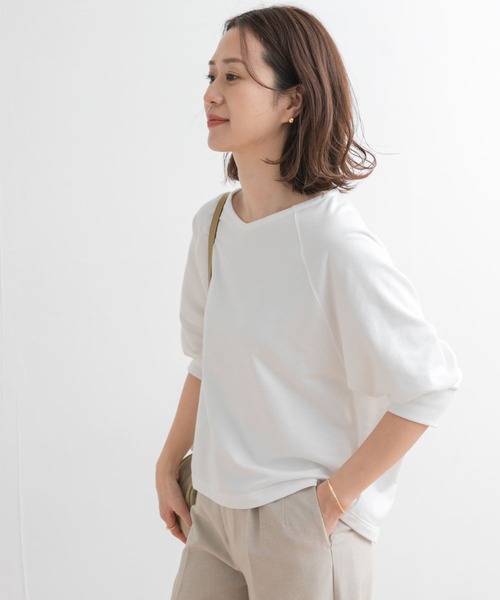 「URBAN RESEARCH DOORS」 7分袖カットソー MEDIUM オフホワイト レディース_画像4