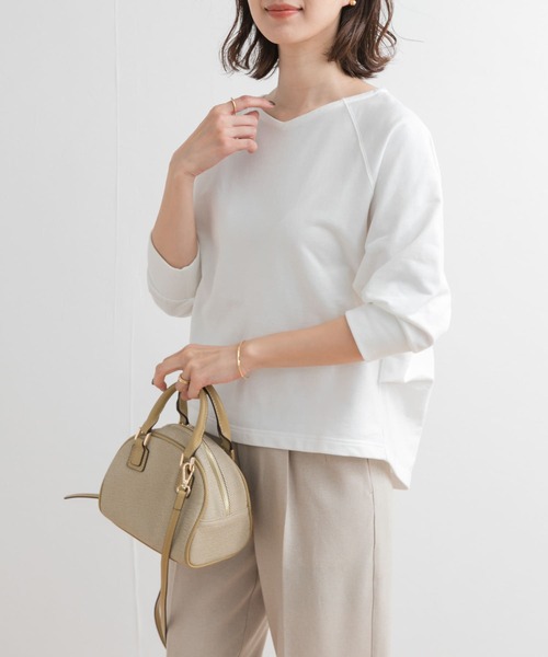 「URBAN RESEARCH DOORS」 7分袖カットソー MEDIUM オフホワイト レディース_画像5