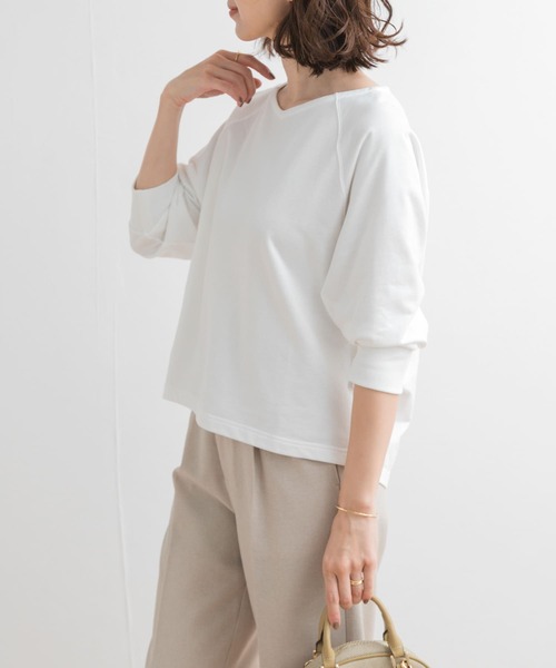 「URBAN RESEARCH DOORS」 7分袖カットソー MEDIUM オフホワイト レディース_画像7