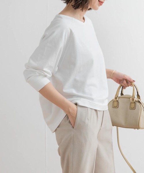 「URBAN RESEARCH DOORS」 7分袖カットソー MEDIUM オフホワイト レディース_画像9