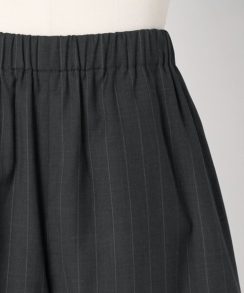 ハーフパンツ ワイドパンツ パンツ 「LOEFF」トロピカルウール ハーフパンツ ピンストライプ MENS メンズの画像