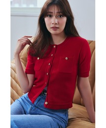 Her lip to カーディガン 半袖 Gold Button Knit Cardigan レディース