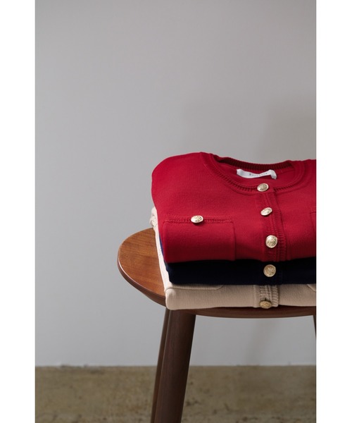 Her lip to カーディガン 半袖 Gold Button Knit Cardigan レディース