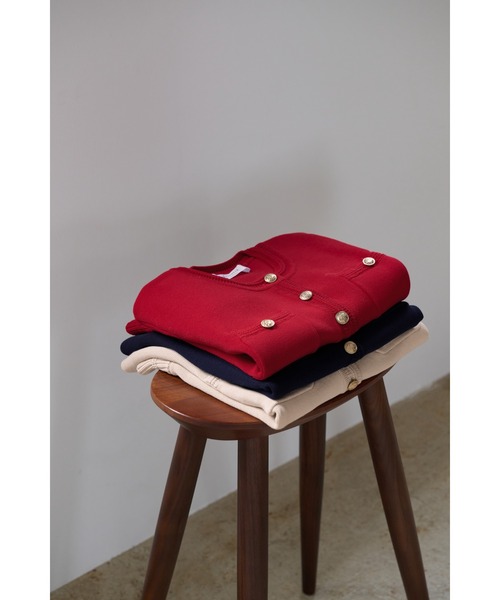 Her lip to カーディガン 半袖 Gold Button Knit Cardigan レディース