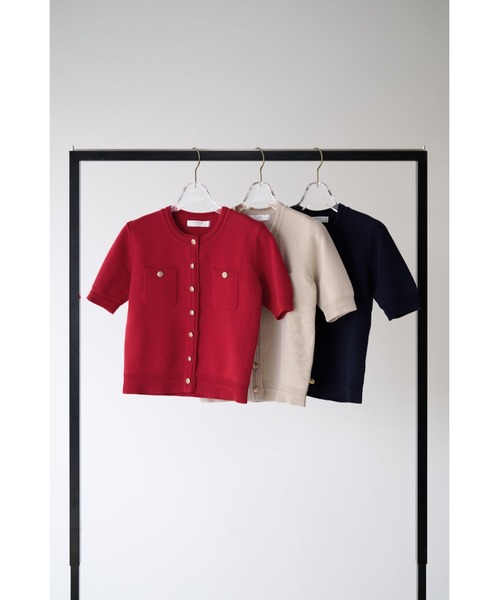 Her lip to カーディガン 半袖 Gold Button Knit Cardigan レディース