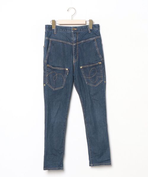 □mercibeaucoup□デニム　サルエルパンツ mercibeaucoup,（メルシーボークー） サルエルデニムパンツ 01 ブルー